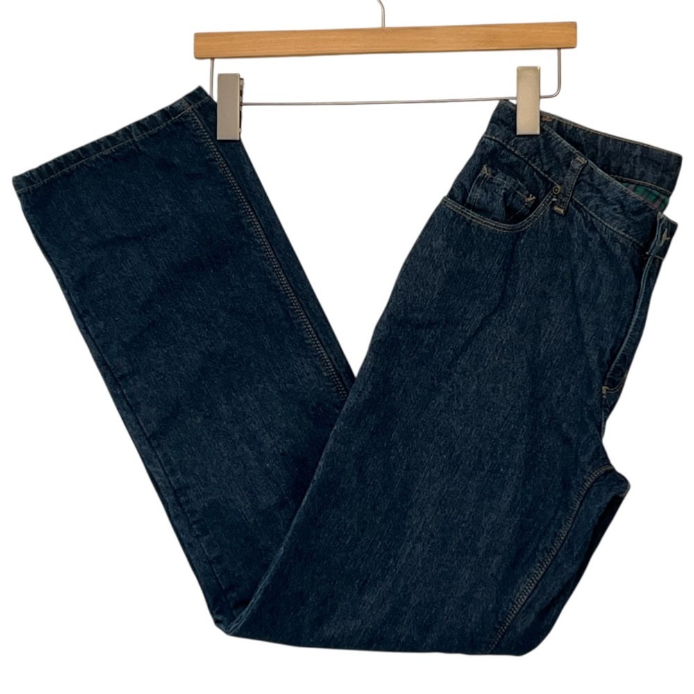 Natural Reflections Plaid Lined Dark Wash Jeans Size 6